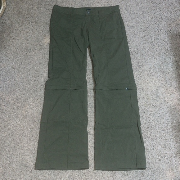 Prana Monarch Convertible Zip Pants Hiking Outdoor Olive Green 14 - Picture 2 of 9